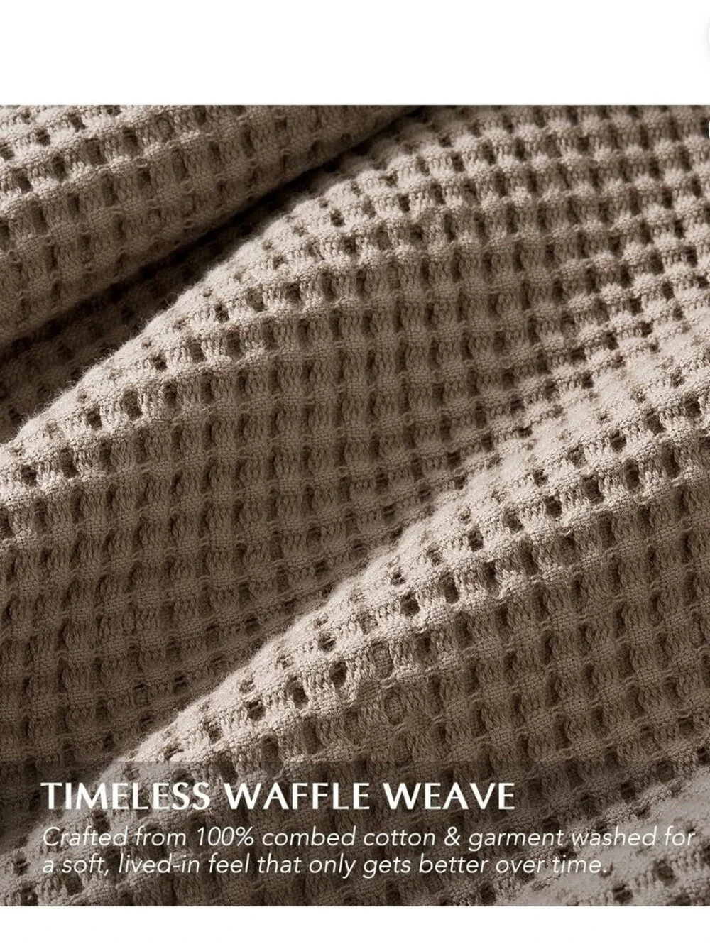 EverGrace 100% Cotton Waffle Bed Blanket Queen Soft Premium Cotton Coverlet New